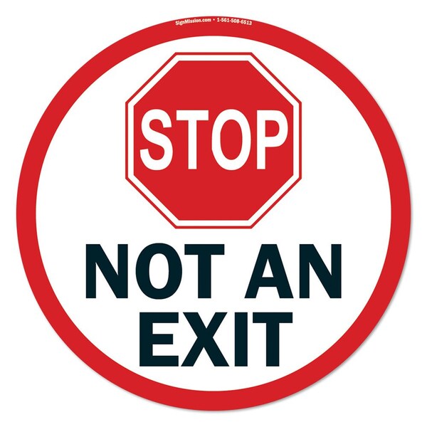 Not An Exit 16in Non-Slip Floor Marker, 12PK, 16 in L, 16 in H, FD-C-16-12PK-99908